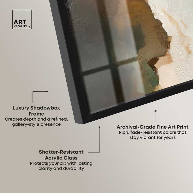 «Mist and Memory III Boho Art Shadowbox» par Art Remedy, Noir, H 21 po x l 17 po