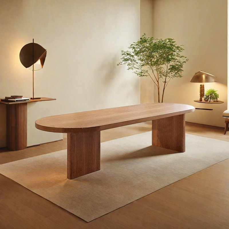 Table de salle à manger ovale brune, H 29,52 po x L 55,11 po x l 27,55 po