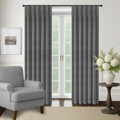 Onyx Veil Pinch Pleat Drapery Panel Set of 2 - 40x72