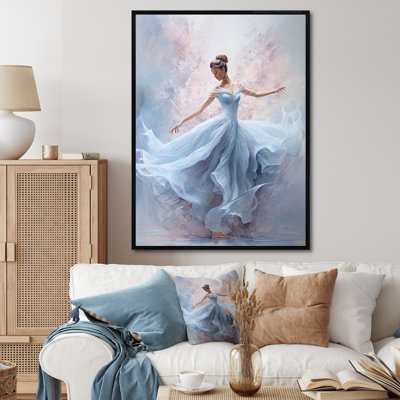 Blue Woman Ballet Solitude I - Abstract Spirals Wall Art