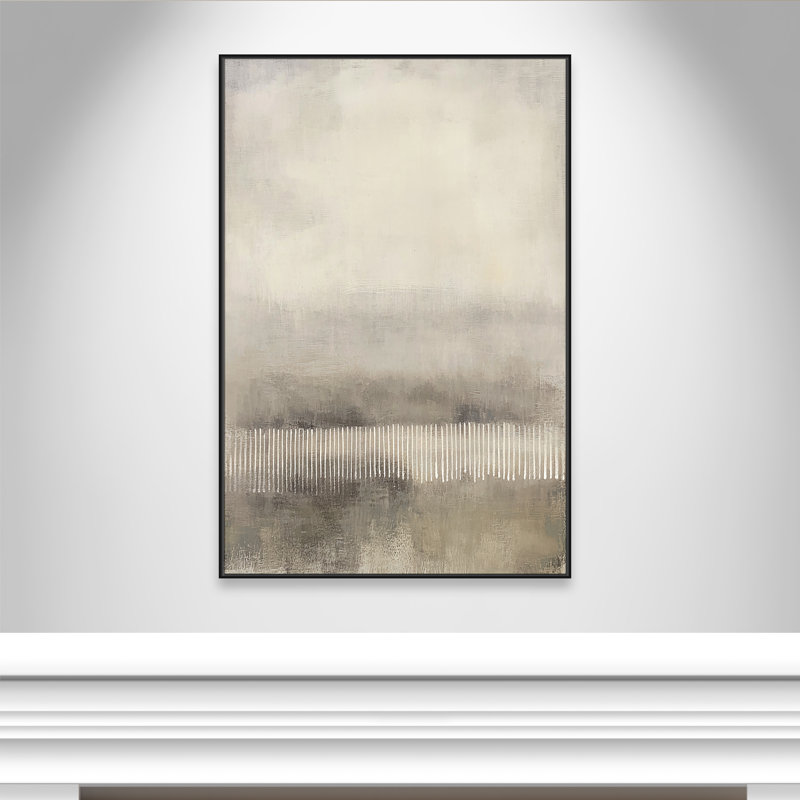 Équilibre équilibré «I» par Irena Orlov, H 61,5 po x l 41,5 po, Cadre flottant noir
