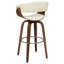 Tabouret tournant noyer et écru-2143330645