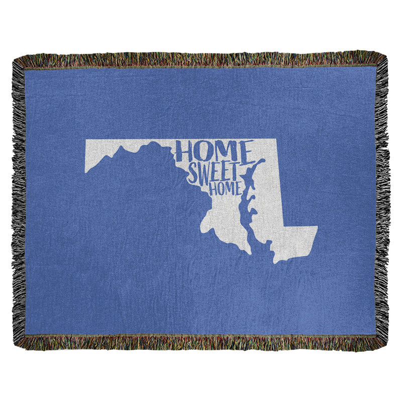 Jeté en coton maryland, 50 po x 60 po, Bleu
