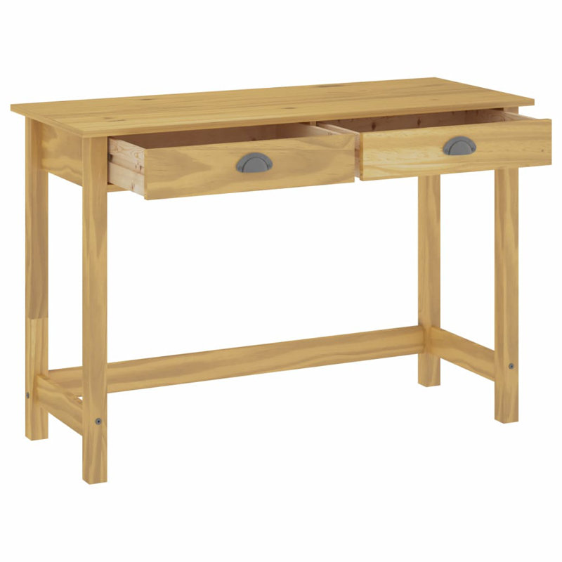 Console vidaXL en bois de pin massif compact, Brun, Brun