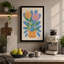 Florals in Woven Basket Mid-Century - Wrapped Canvas-1824991816-1824991818