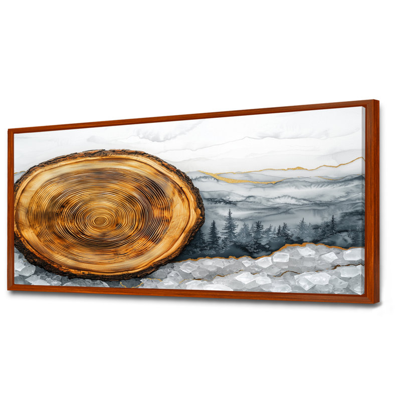 Graviela - Landscapes Wall Art, H 28 po x l 60 po, Cadre flottant, Brun