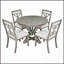 Ensemble de table de salle à manger 5 pièces avec table ronde extensible et 4 chaises rembourrées pour des espaces de salle à manger et de vie élégants-122569138-122569139