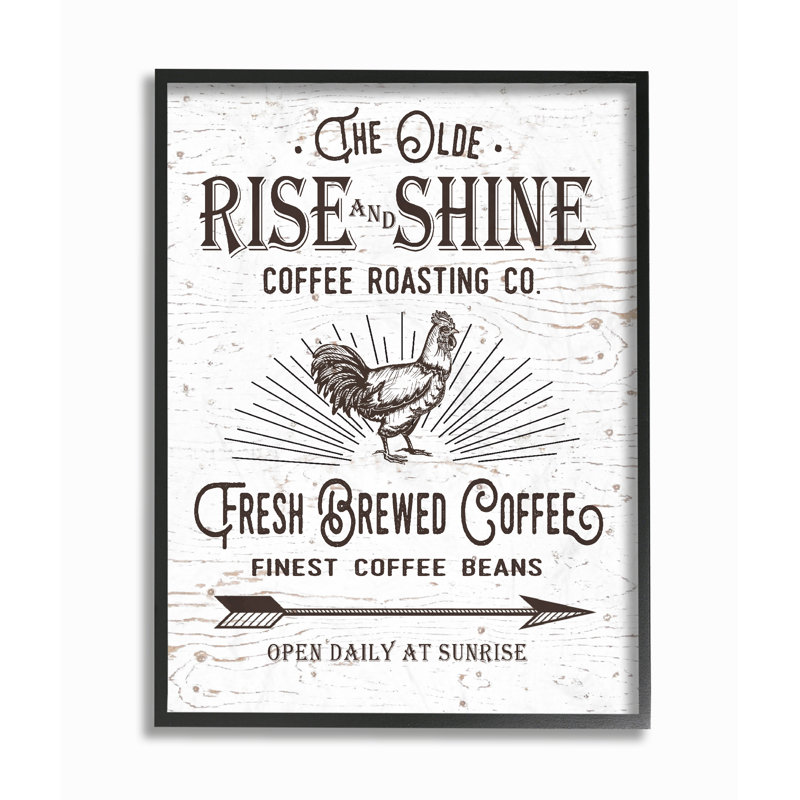 Signe rétro «The Old Rise and Shine Coffee Roast Company» par Lettered and Lined - reproduction d'art textuel sur toile