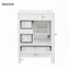 Meuble-lavabo de salle de bain avec lavabo en céramique, 3 tiroirs et 1 porte, rangement polyvalent-387329480