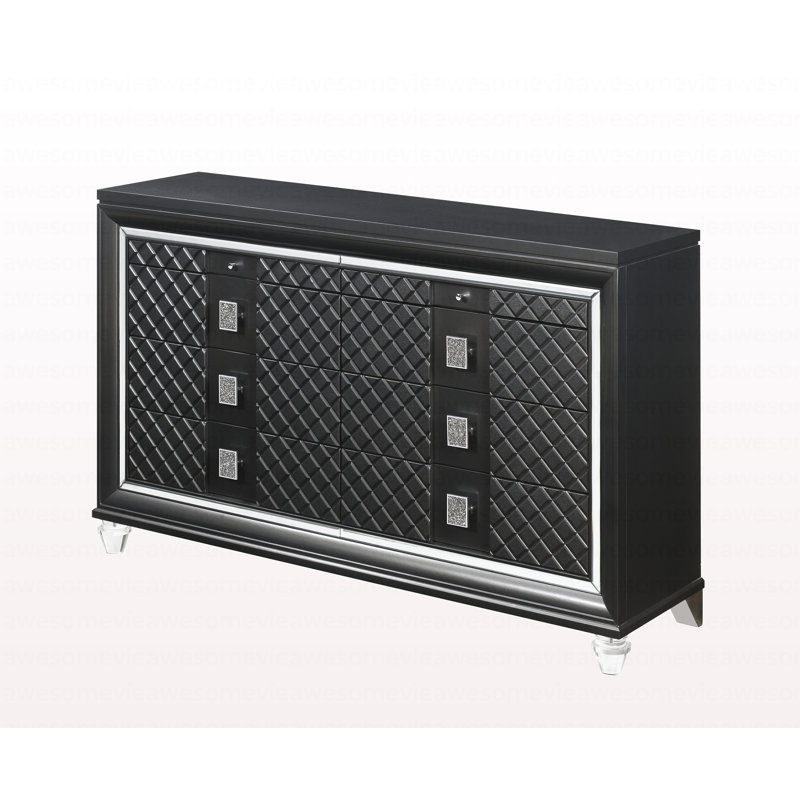 Commode à finition moderne gris métallique