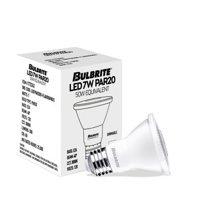 7 watts (50 watts équivalents), DEL PAR20, ampoule à intensité variable, culot E26 / moyen (standard)