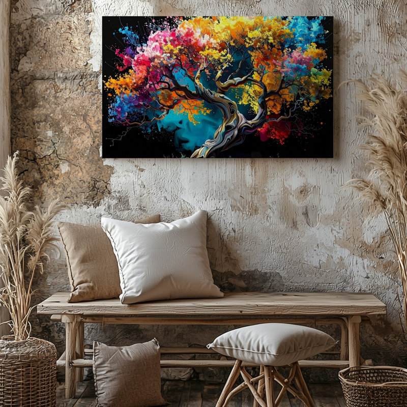 Art mural sur toile électrique Roots Tree, H 9 po x l 12 po