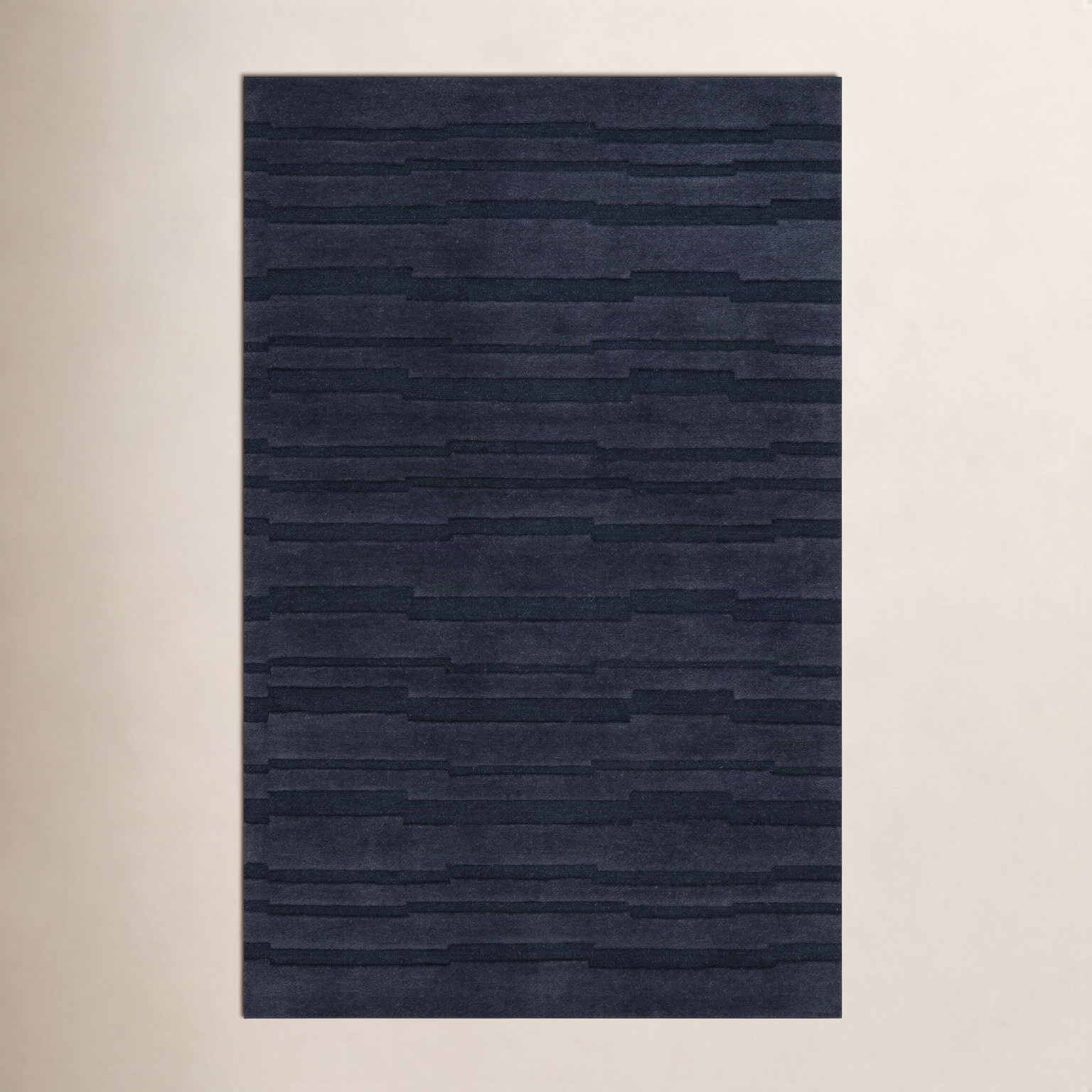 Fairborn Black Hand-Tufted Wool Rug, Rectangle 3' x 5'