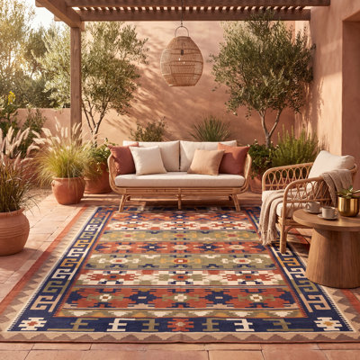 Tapis à rayures antidérapantes Bildeston Boho