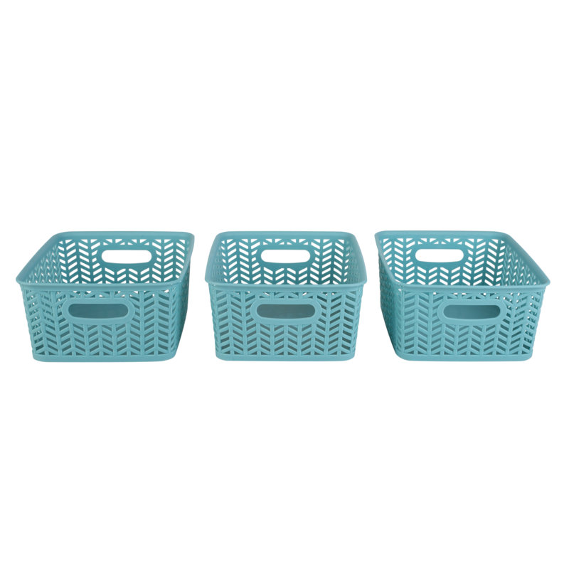 Panier en plastique, Bleu cendré, H 3,94 po x l 7,87 po x P 9,84 po, 3
