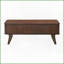 Table basse Mid-Century en placage de noyer pour le salon - 2 portes tambour et amp; 2 tablettes, rangement élégant