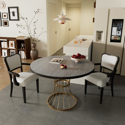 Space-saving Rustic Dining Set Solid Wood Veneer Urban Style Kitchen Nook