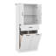Armoire à linge double inclinable double, armoire de rangement haute pour salle de bain avec panier à linge inclinable-1904315698