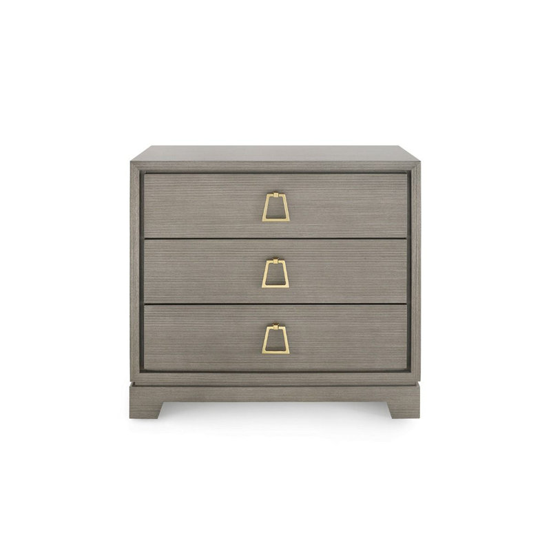 Stanford 3 - Drawer Nightstand, Taupe Gray