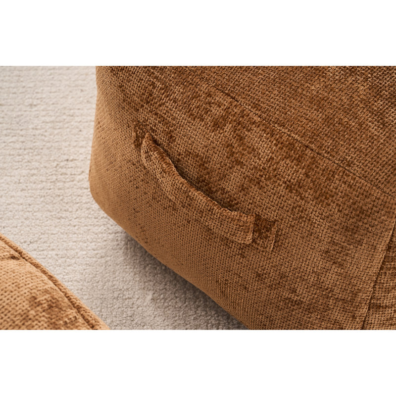 Foam Bean Bag Chair, Ultra Soft Chenille, 45.71in Depth, 44in Width, 27.2in Height, Absorbs , Elegant Furniture Filled Couch, Adds Luxury And Comfort