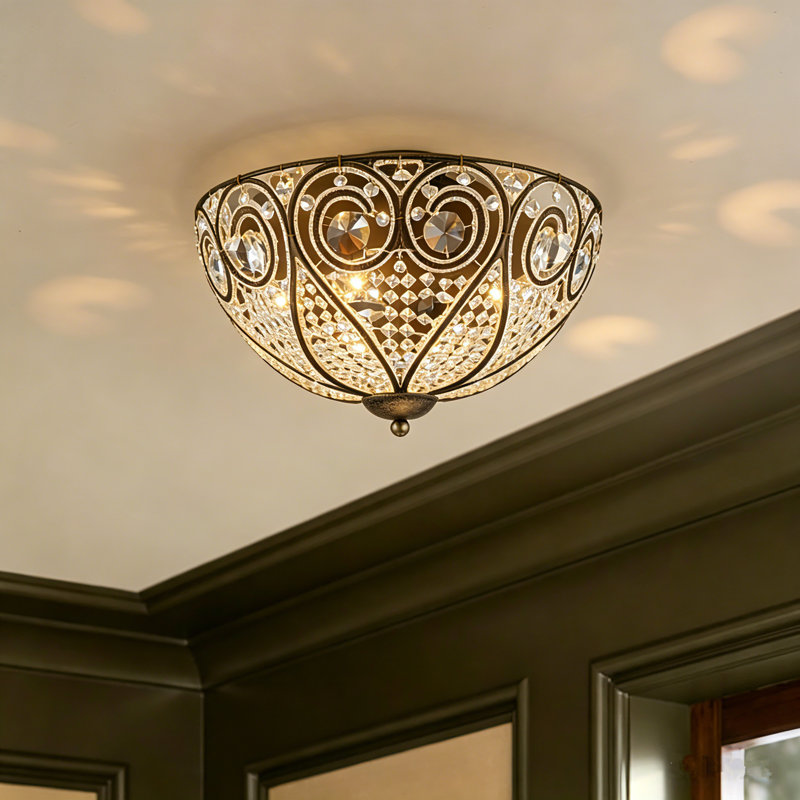 Plafonnier encastré en cristal 5 lumières Dzesika