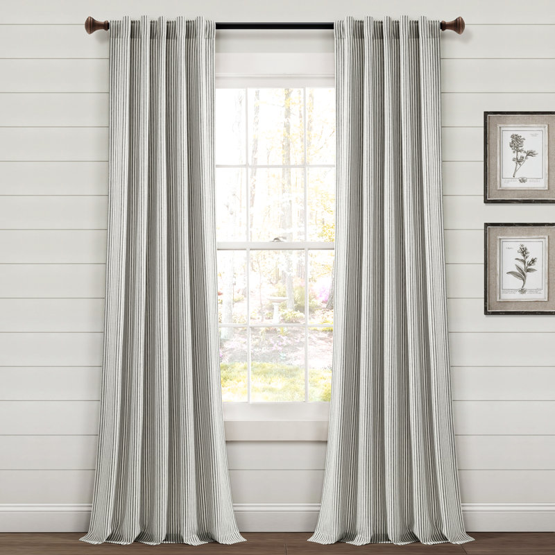 Bruno Cotton Blend Semi Sheer Curtain Pair, Gray, 40" W x 84" L