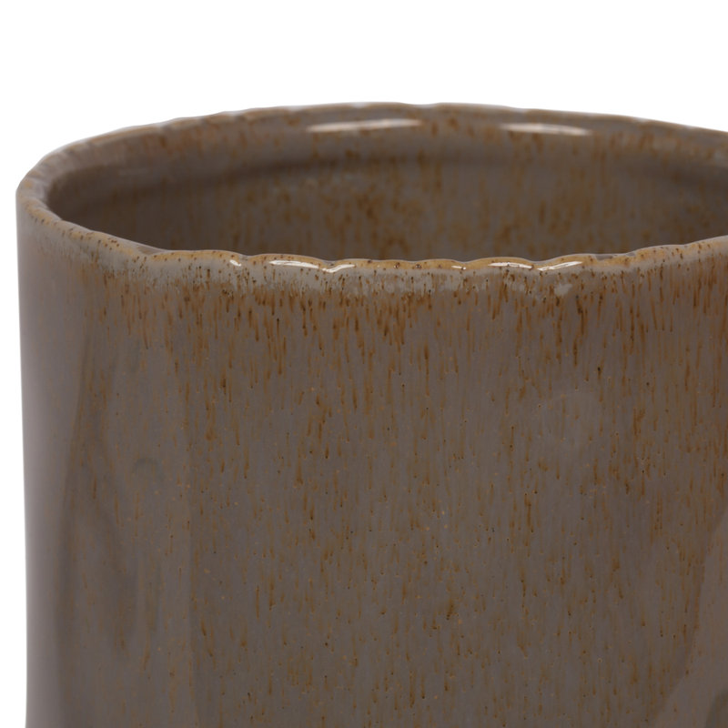 Vase de table brun en céramique 11,25 "intérieur / extérieur