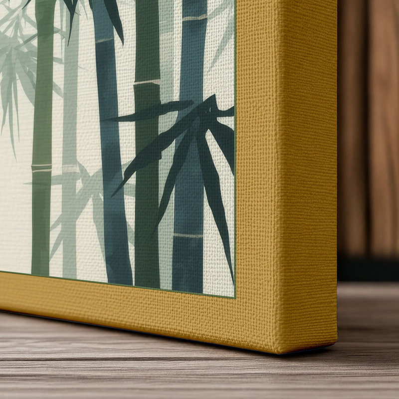 Bamboo Forest Japandi - Wrapped Canvas, 24x16 - 61.0 x 40.6 cm, Ochre Border