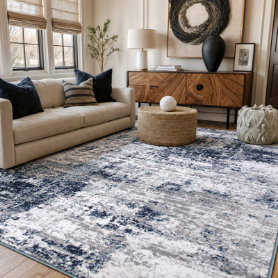 Tapis gris / bleu / ivoire Willington