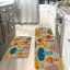 Tapis de cuisine noir à motif géométrique aztèque pour la cuisine et le salon, paquet de 2 beige noir