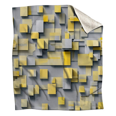Couvertures carrés jaunes et grises