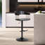 Tabouret de bar réglable en bois noir