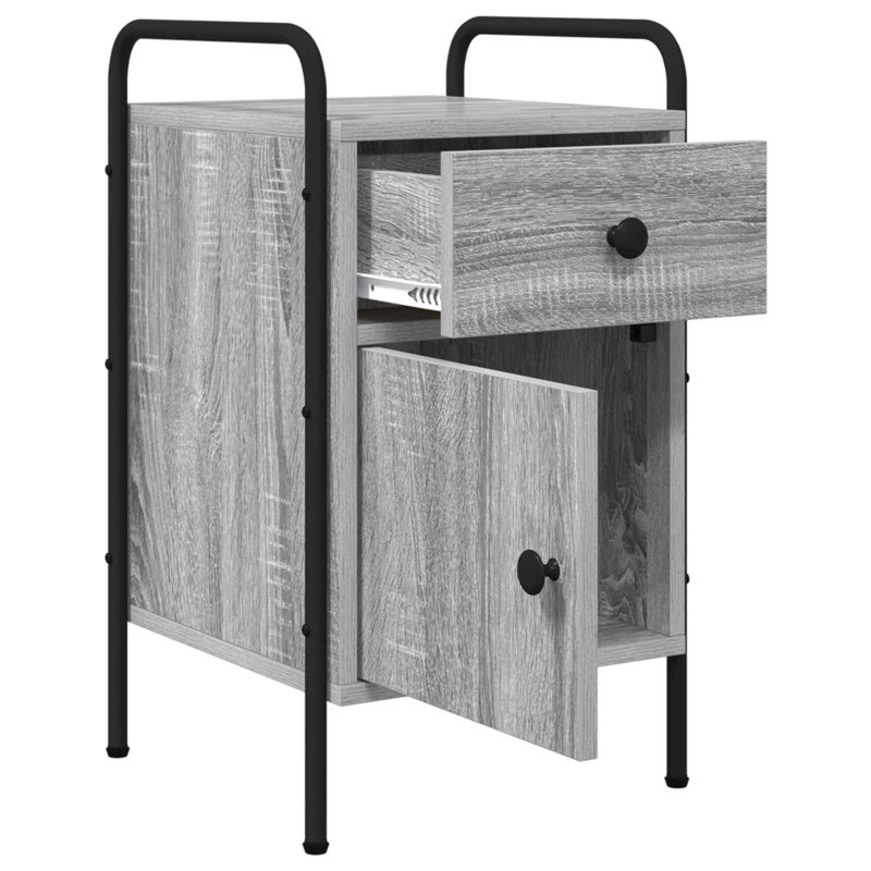 35 cm W Bedside Table, Grey Sonoma