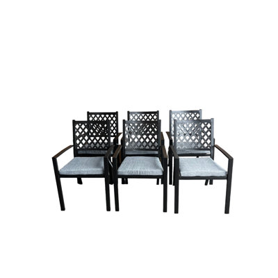 Dezarey Stacking Patio Dining Armchair with Cushion