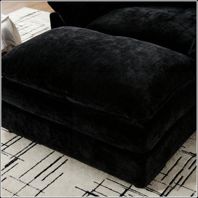 Fauteuil d'appoint rembourré en chenille moderne avec repose-pieds, parfait pour le salon et la chambre à coucher