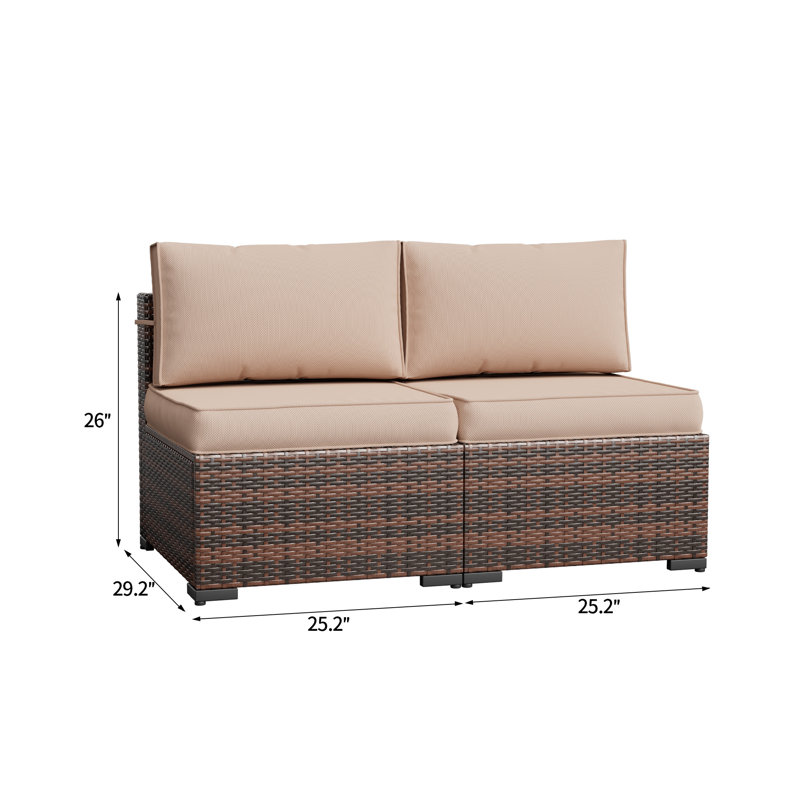 Ensemble de conversation pour terrasse avec coussins 2 personnes Flarrie, Kaki