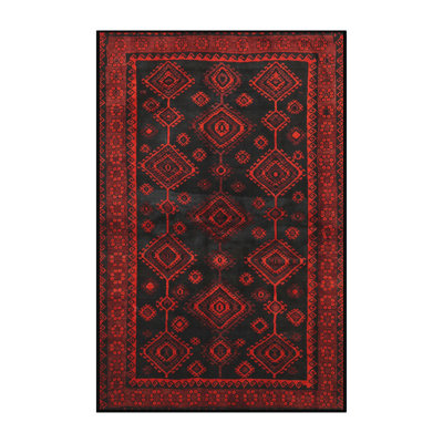 Tapis traditionnel rouge / noir