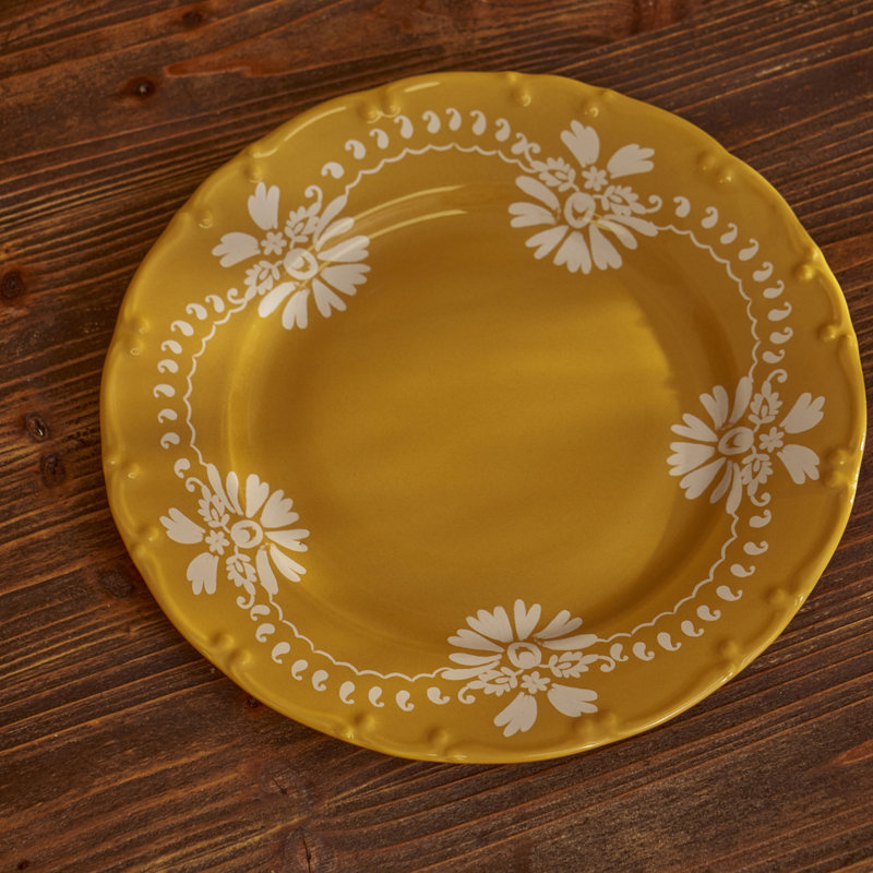 Assiette plate en porcelaine Indian Mustard