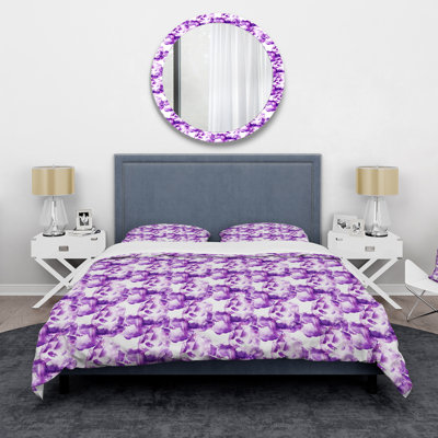Polly-Anna Magic - cristaux mauves I - ensemble de housse de couette moderne - microfibre de polyester