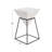White Wood Inverted Geometric Accent Table with Black Metal Stand