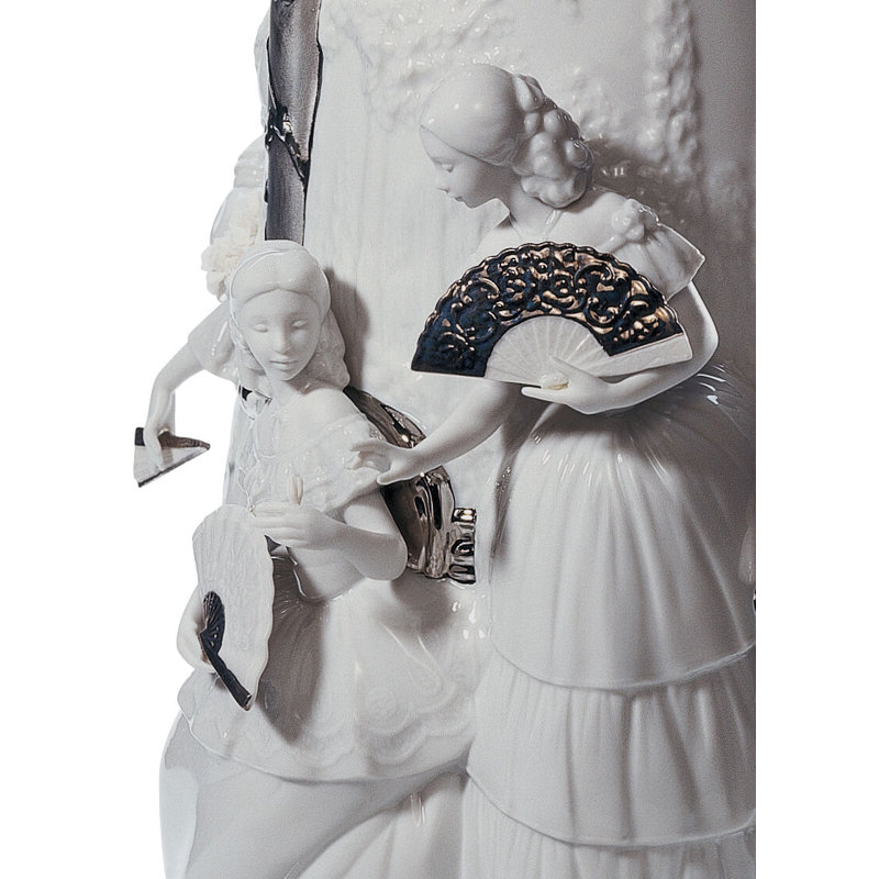 Re-Deco 20.87" Porcelain Table Vase, Silver
