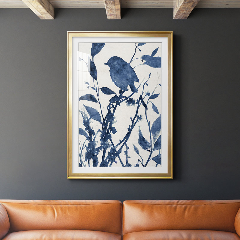 Bluebird Silhouette II - impression d'un cadre photo unique, H 42,5 po x l 30,5 po x P 1 po, Cadre doré