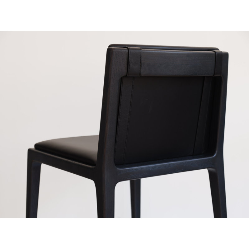 Jona Upholstered Dining Chair, Milano Black 2522, Black Oak