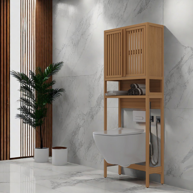 Space-Saving Bamboo Toilet Storage Rack – Ideal For Bathroom & Laundry Room Organization