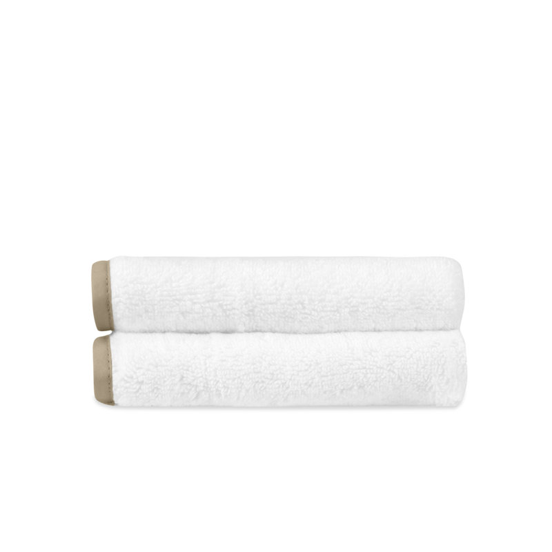 Ribbons 2-pc Face Towel Set, White/Candlelight