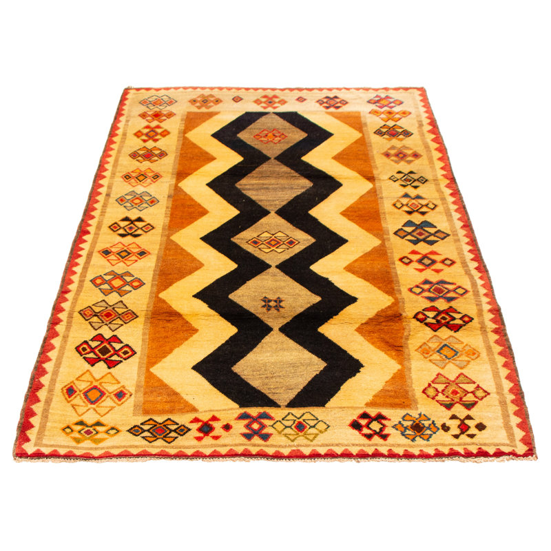 Tapis crème Helbe Gabbeh 5 pi 4 po x 8 pi 5 po