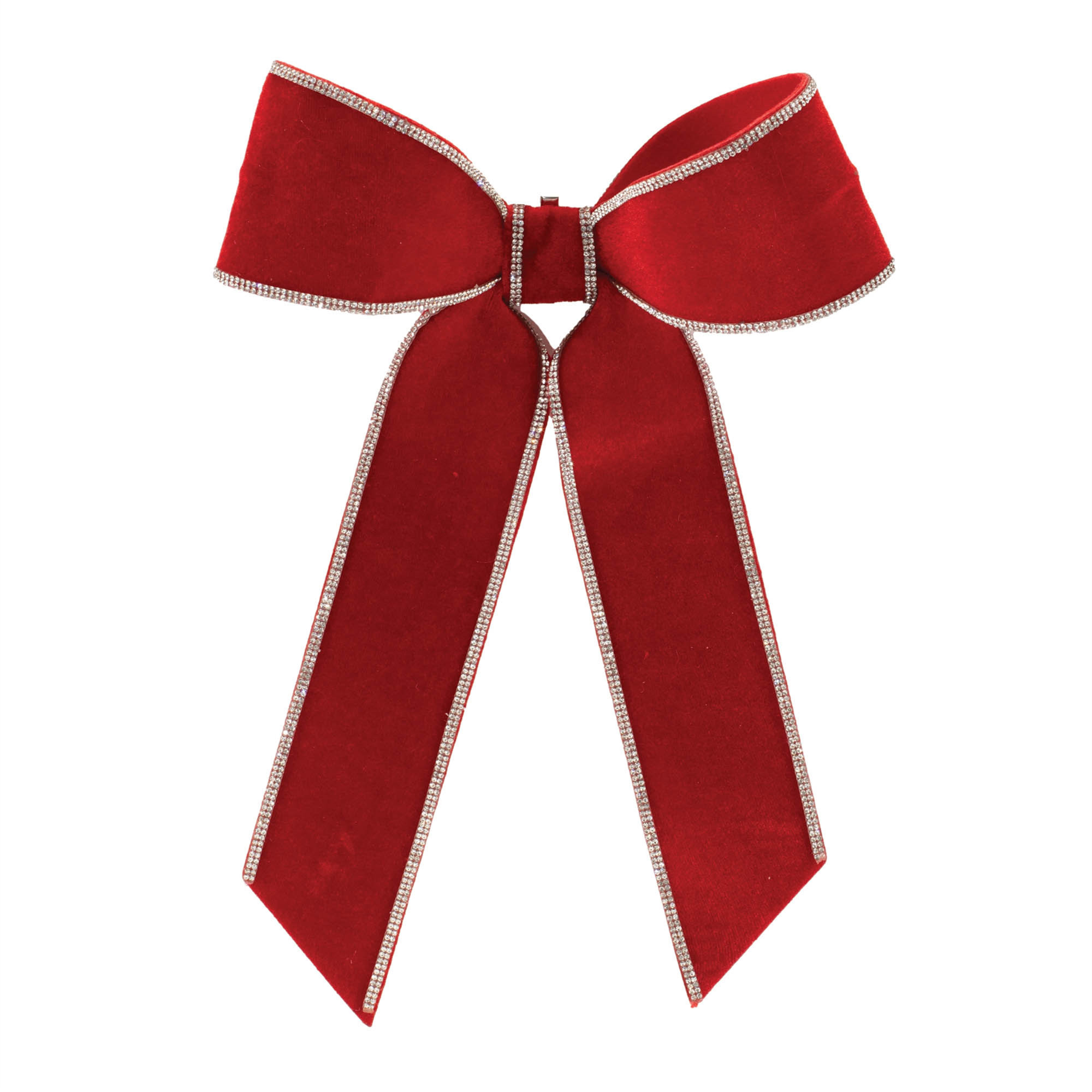 Navy Blue Holiday Bow, Red;Silver, 3'' H x 14'' W x 9'' D