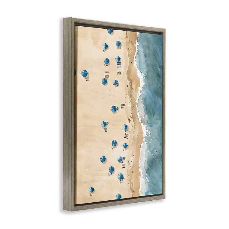 Cadre flottant Beach Club Holiday, design par LSR Design Studio, H 25 po x l 17 po, Cadre flottant orme Montalcino
