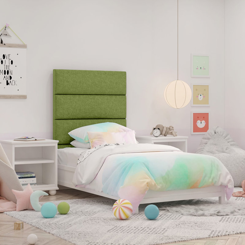 Upholstered Padded Headboard - Wall Mounted Panels, Unicorn Pink, Twin