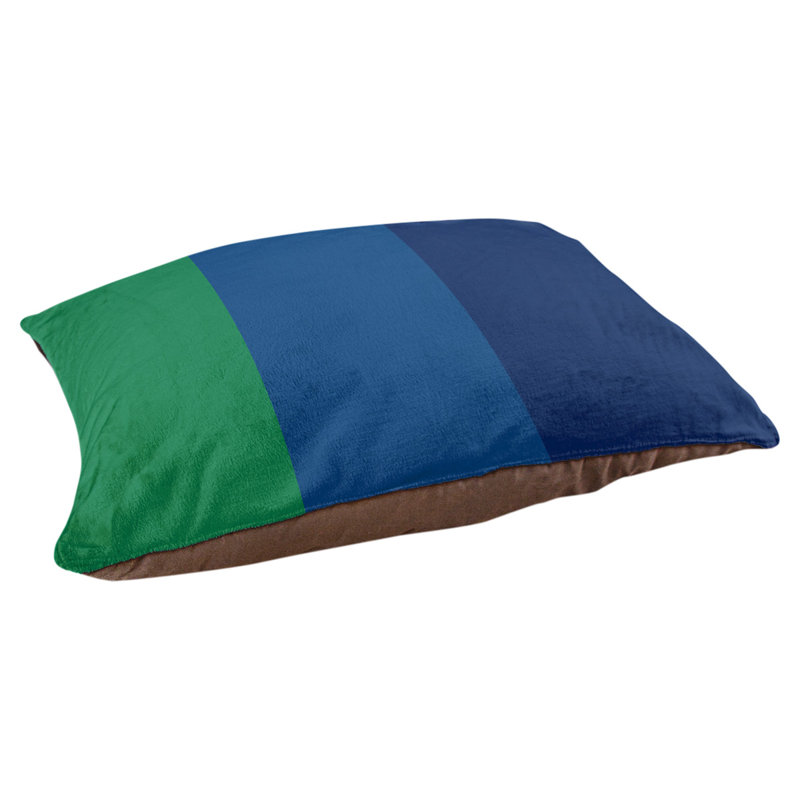 Coussin rectangulaire designer Minnesota, Moyen (L 30 po x l 40 po), Vert / bleu foncé / bleu
